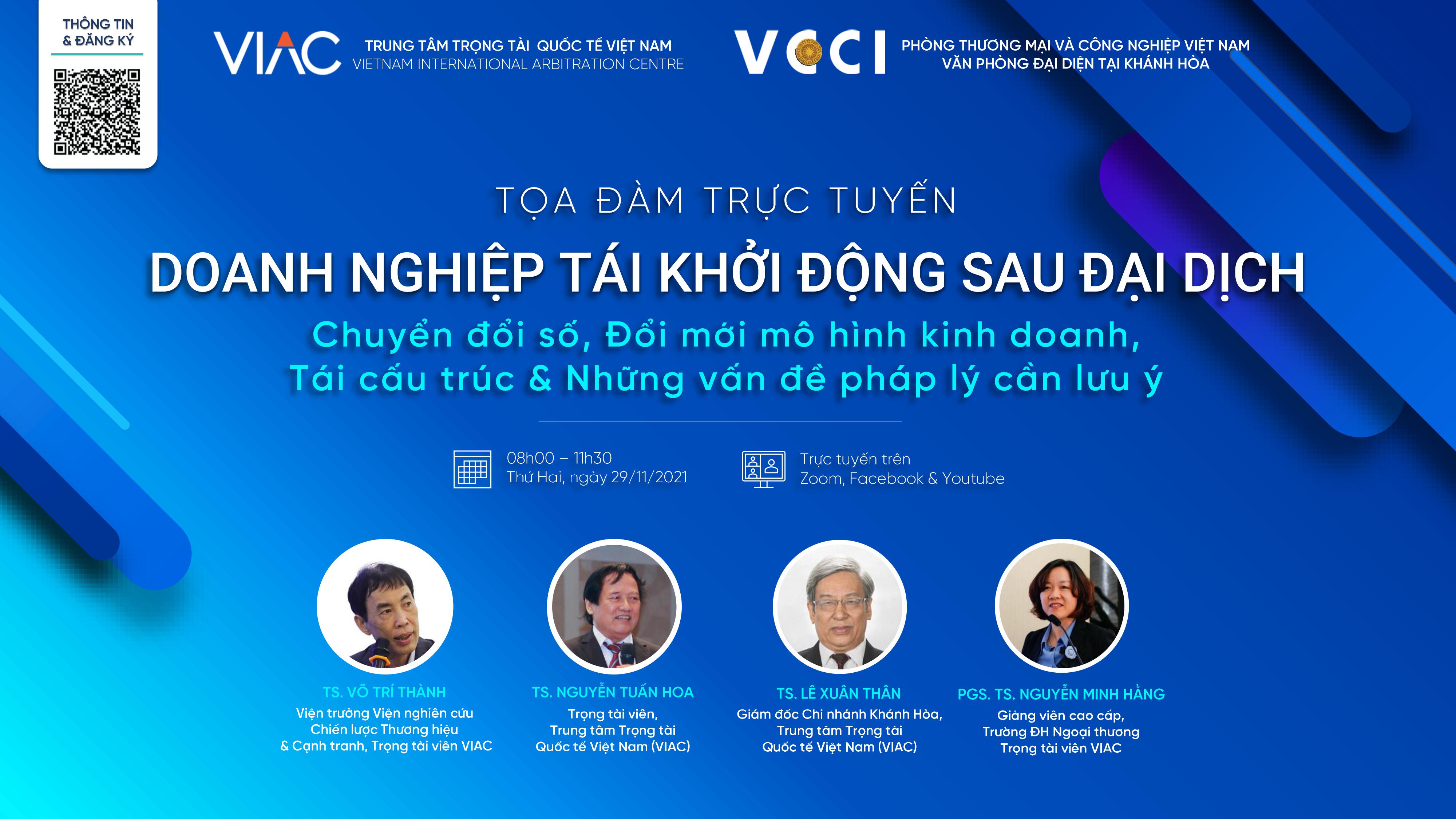 Tọa đàm trực tuyến Doanh nghiệp tái khởi động sau đại dịch: Chuyển đổi số, Đổi mới mô hình kinh doanh, Tái cấu trúc & Những vấn đề pháp lý cần lưu ý